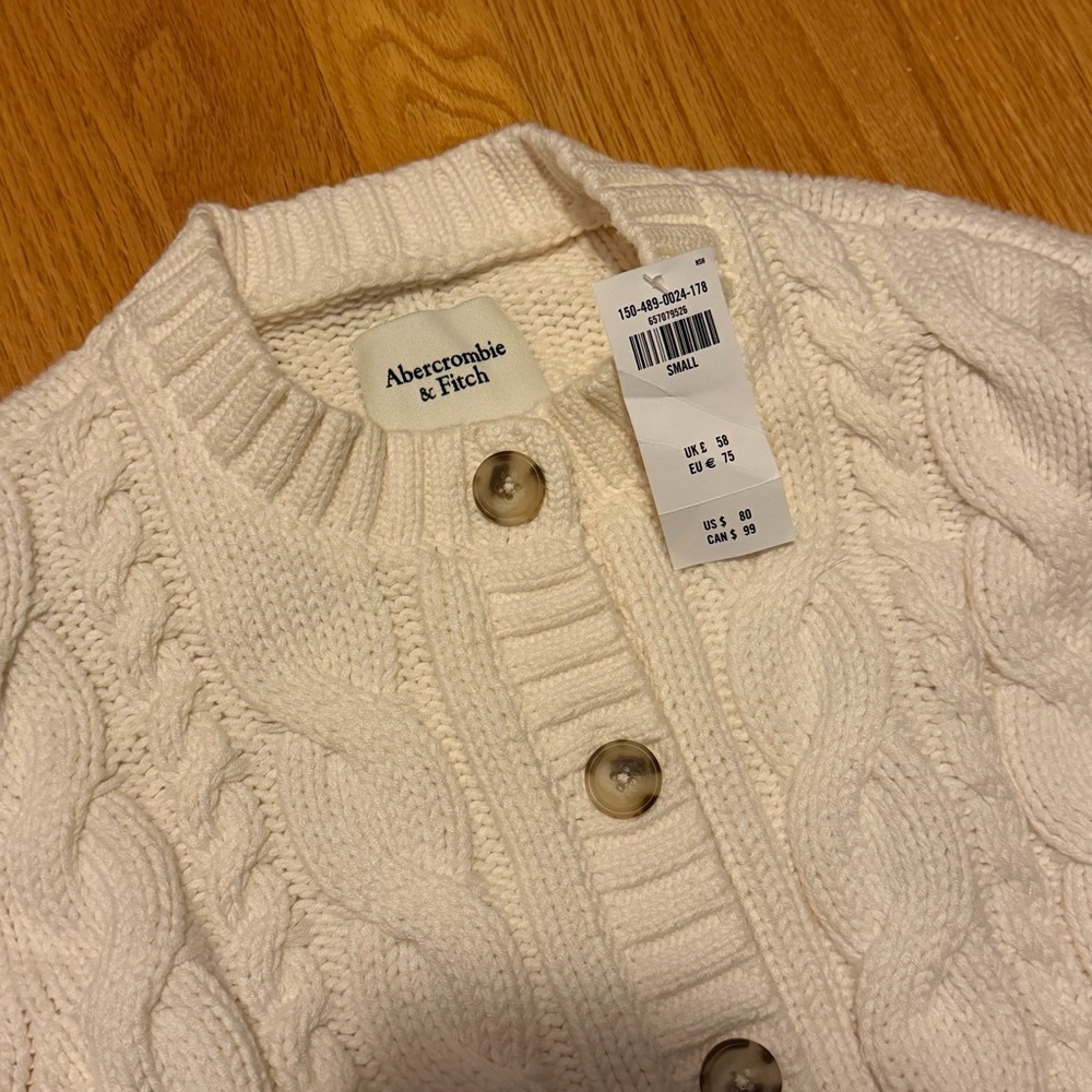 Abercrombie Cable Short Cardigan NEW - Picture 4 of 5